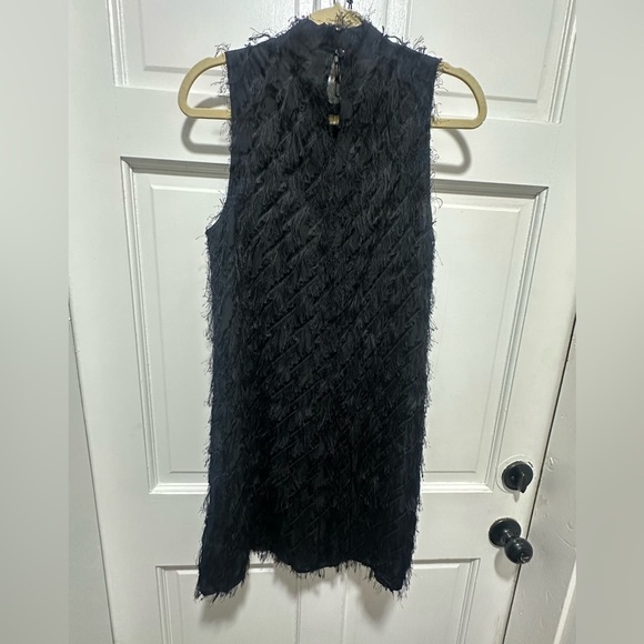 & Other Stories Black Feather Embellished A-Line Dress Size 6 EUC - Picture 3 of 6